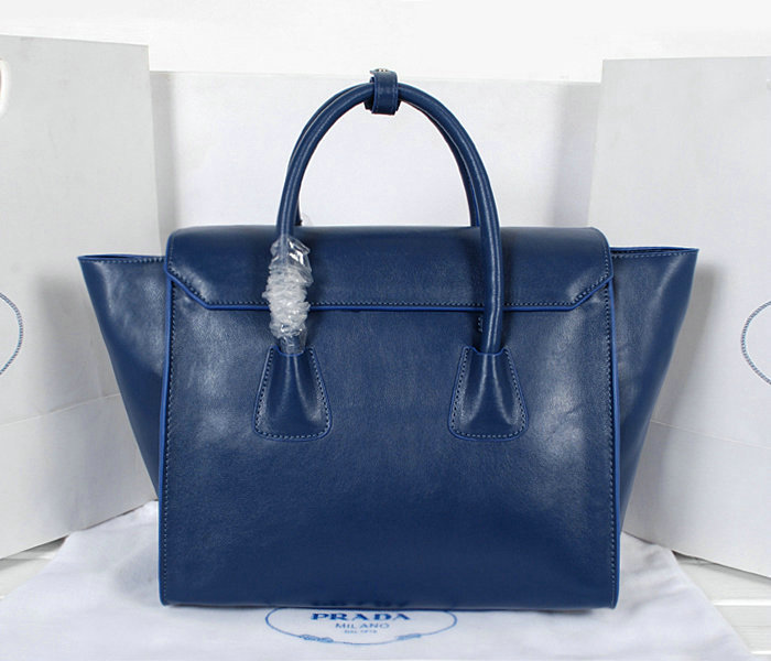 2014 Prada original leather tote bag BN2619 royalblue - Click Image to Close